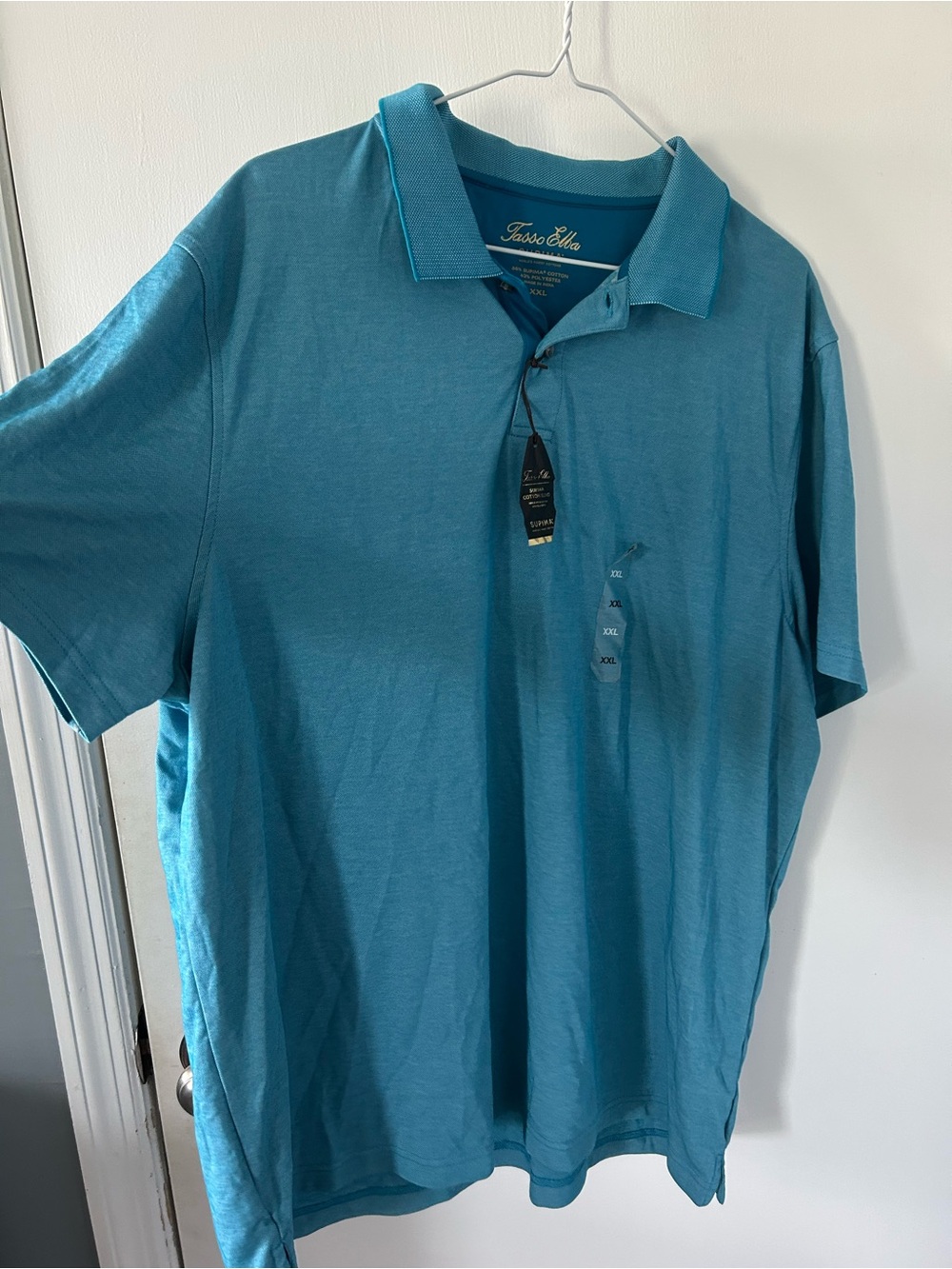 Tasso Elba Men's Teal Blue Polo Shirt